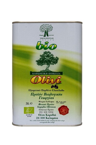 Olivi Ulei de măsline extravirgin BIO 3l, presat la rece, acididate mica