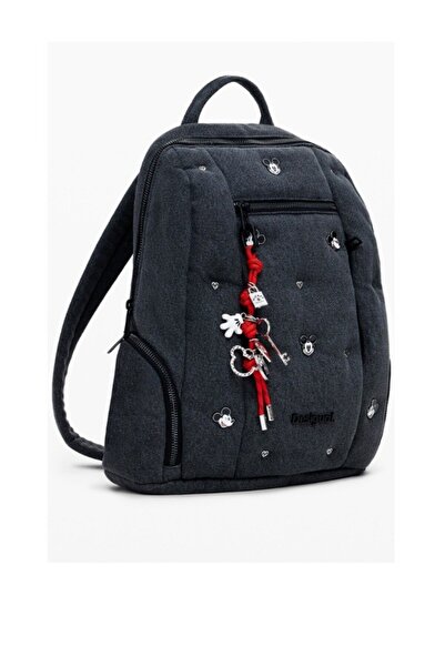 Desigual Zaino Grigio backpack, women's, gray color, Mickey Mouse design