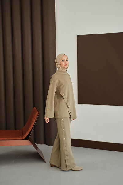 LOCCO Women's Mock Neck Set Green