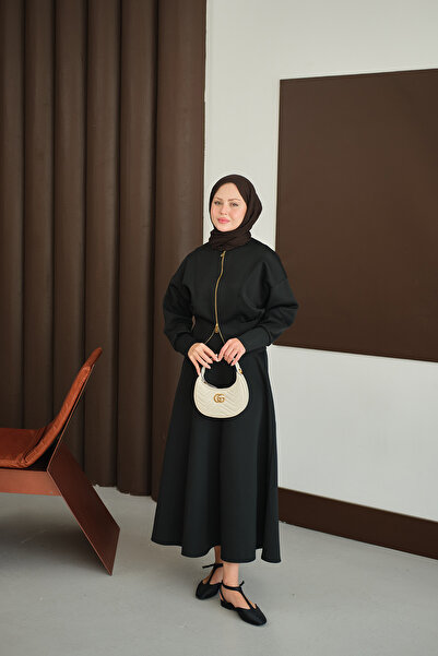 LOCCO Women's Waist Corset Detail Set Black