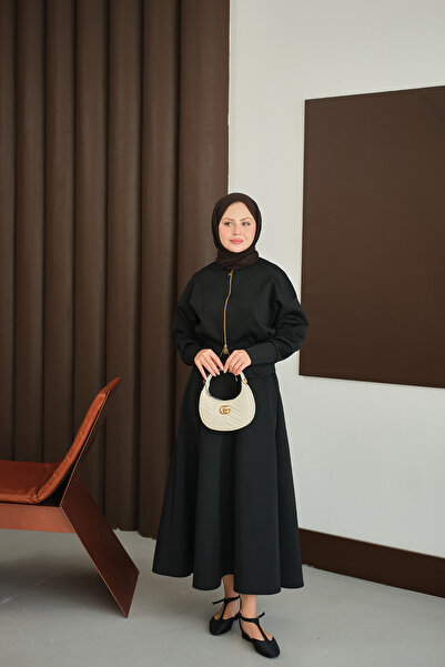 LOCCO Women's Waist Corset Detail Set Black