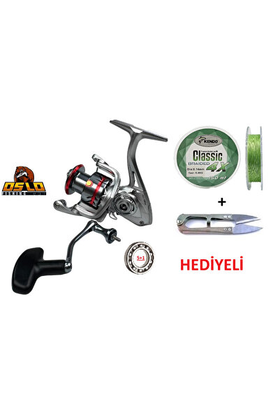 Oslo Prime 4000 Vidalı Kol İp Misina Sarılı Spin Olta Makinası