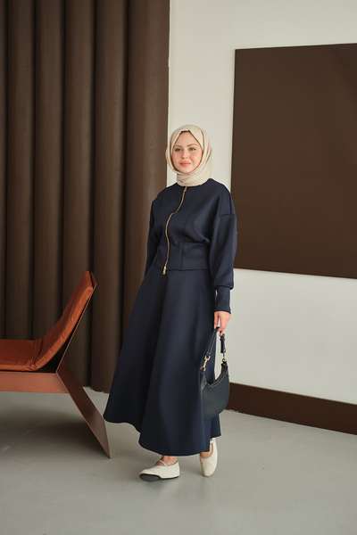 LOCCO Women's Waist Corset Detail Set Brown