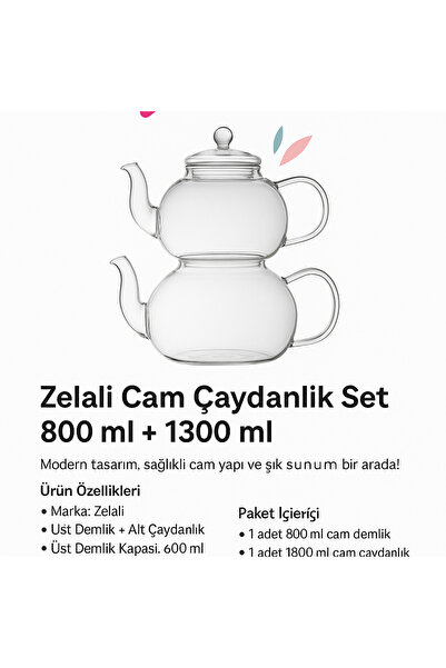zelali Cam Çaydanlık