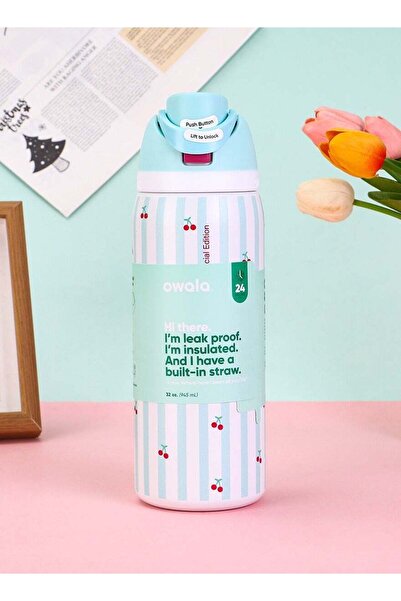 owala زجاجة مياه معزولة من الفولاذ المقاوم للصدأ سعة 32 أونصة مع شفاطة - إصدار محدود لعيد الميلاد