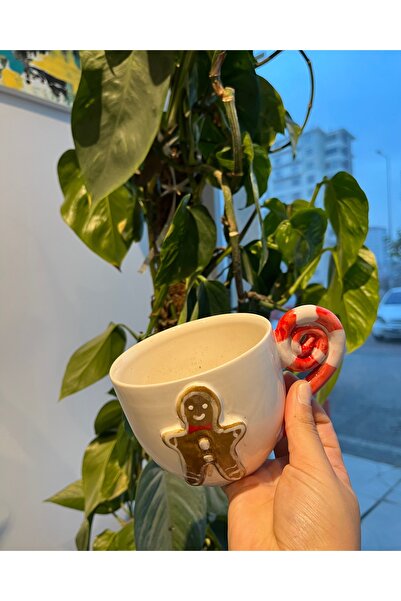 visera Christmas Themed Cookies - Pine Tree Embossed Ceramic Mug + Sugar Cane-Shaped Spoon as a Gift