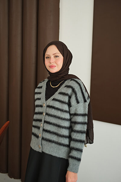 LOCCO Women's Short Knit Cardigan Smoked