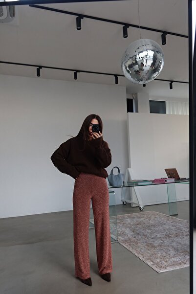 Özge Özgenç Elastic Waist Glitter Trousers