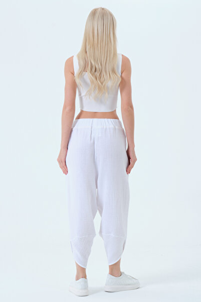 RELAXL Battal Size 100% Cotton Muslin White Meditation Shalwar