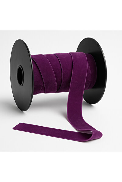 paşateks since 1995 şekil شريط مخملي مسطح 2.5 سم - أرجواني |   5 أمتار |   شريط مخملي فاخر من باشاتكس