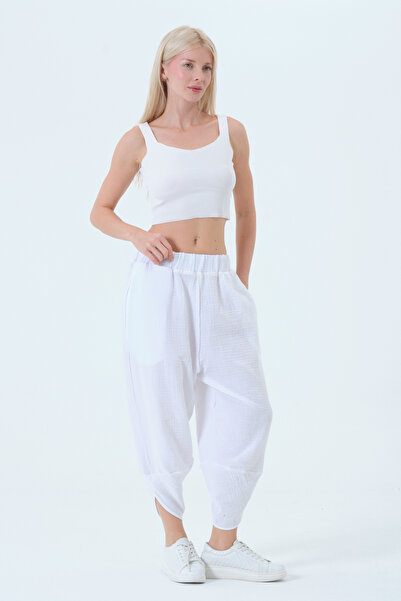 RELAXL Battal Size 100% Cotton Muslin White Meditation Shalwar