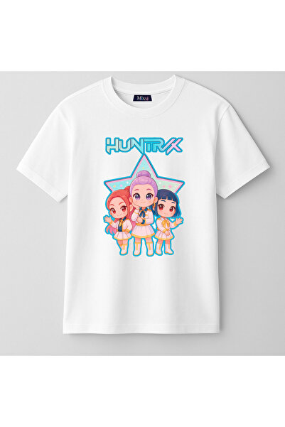 mixxi fashion Kpop Demon Hunters Huntrix Kısa Kollu Baskılı Kız Çocuk Tişört ...