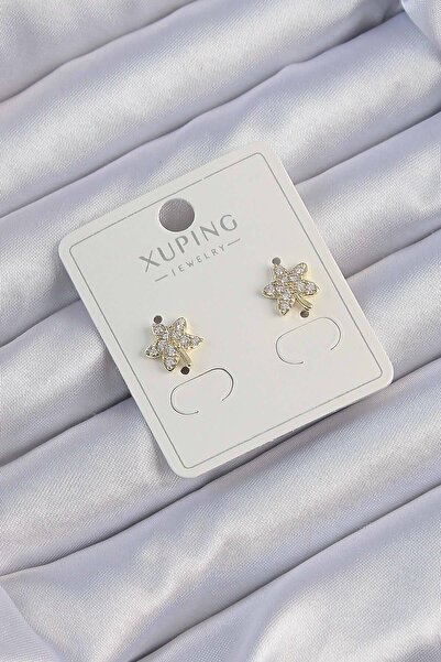 Skygo Xuping Gold Color Zircon Stone Leaf Earrings - Tj-Bkp9380