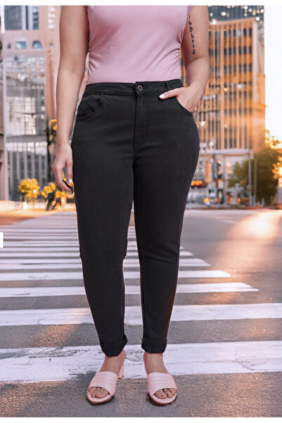 SANTA BELLA Vlad Black High Waist Women's Stretch Fabric Plus Size Jean Super Skinny Battal Jeans Trousers