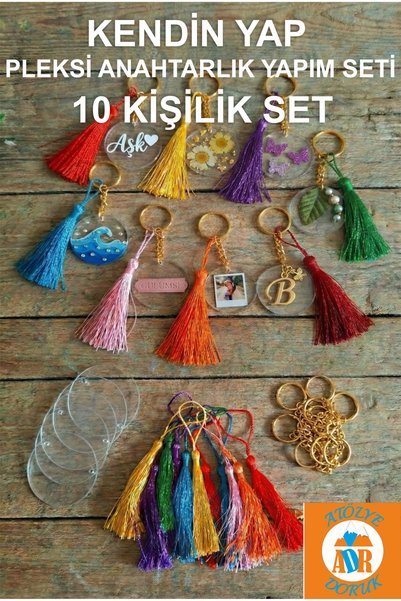 Atölye Doruk Pleksi Anahtarlık Yapım Seti El işi, hobi malzemesi, kreş, okul ...