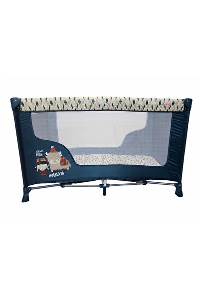 BabyCara سرير سفر محمول للأطفال وحظيرة لعب - قابل للطي بسرعة مع حقيبة حمل 120 × 60 سم أزرق فاتح