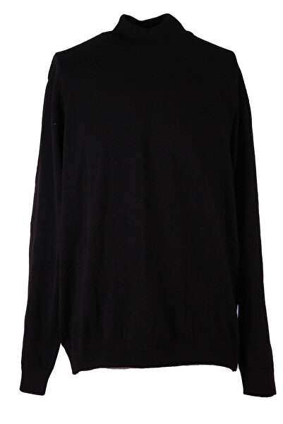 trender Half Fisherman Black Men's Sweater 18097