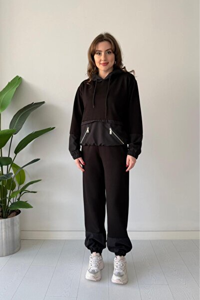 verabelle Parachute Paneled Modal Fabric Tracksuit Set