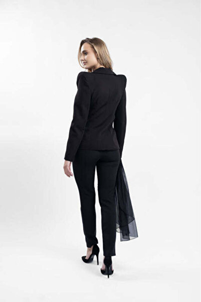 monarh Tapered trousers with frill and side ruffle