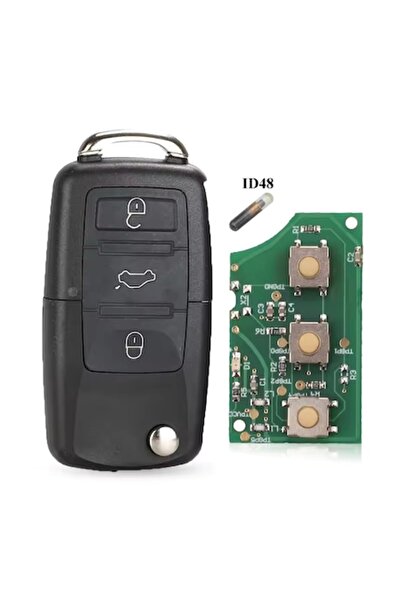 GizMondo Complete Car Key for Volkswagen Models (3 buttons, 433 MHz, ID48, FCC 1J0959753DA)