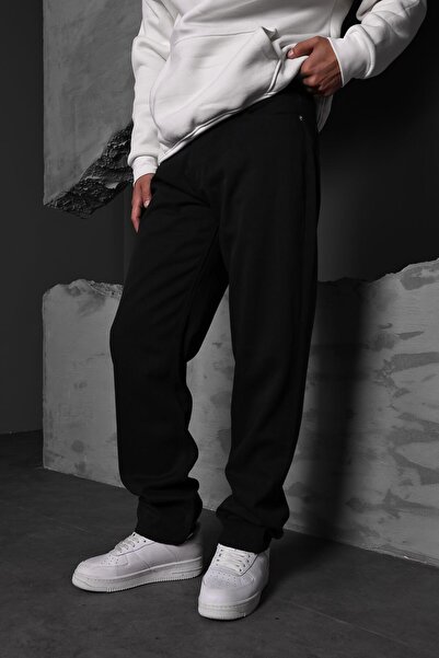 Slatra Men's Black Straight Fit Pants