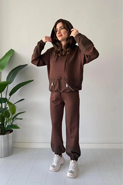 verabelle Parachute Paneled Modal Fabric Tracksuit Set