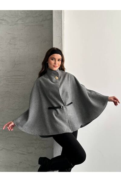 asur boutique Asur Boutique Women's Imported Cashmere Belted Poncho Standard Size 36-40
