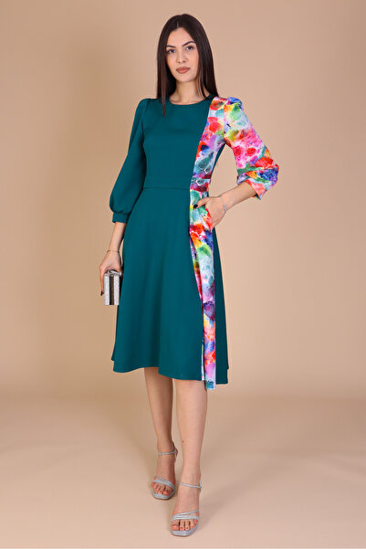 Ella Collection Midi Dress, Office, with Printed