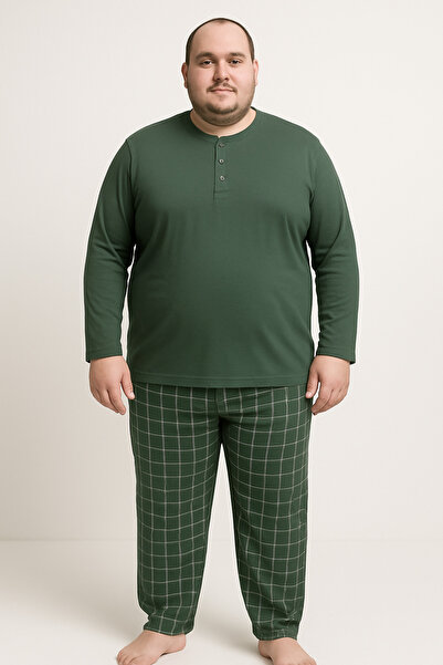 Mutlu City Men's High Quality Interlock Combed Cotton Plus Size Pajama Set 18546