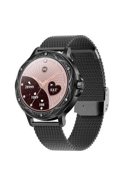 zyteq Smartwatch CF12, elegant, black, heart rate monitoring, blood pressure, 1.2 inch