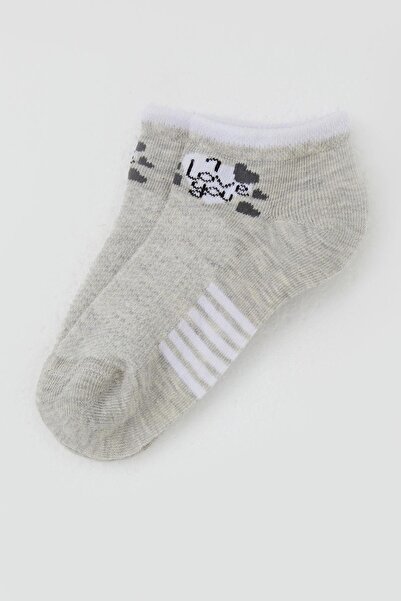 Katamino Детски чорапи с мотив „Любов“, 3-8 години, бежови меланж