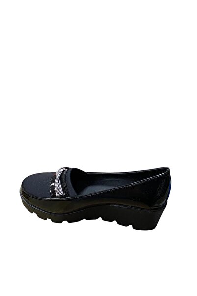 BEREN Women's Wedge Heel Patent Leather Stone Shoes