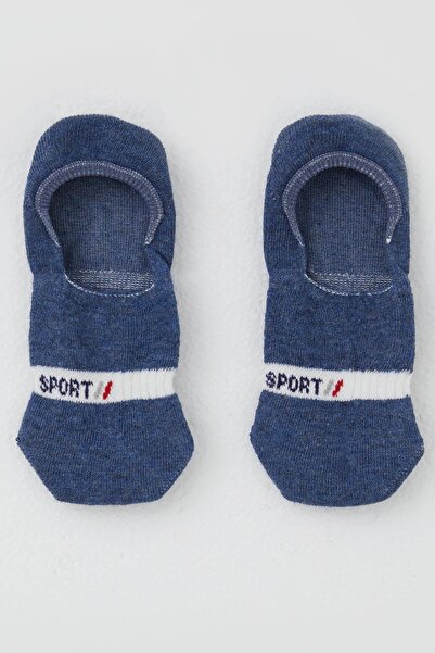 Katamino Момчешки плоски чорапи с принт със спортен дизайн, възраст 7-14 години, тъмно сини