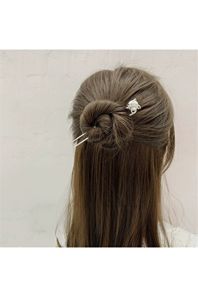 Pelin Aksesuar Modern Bun Hair Clip with Gold-Colored Pearls