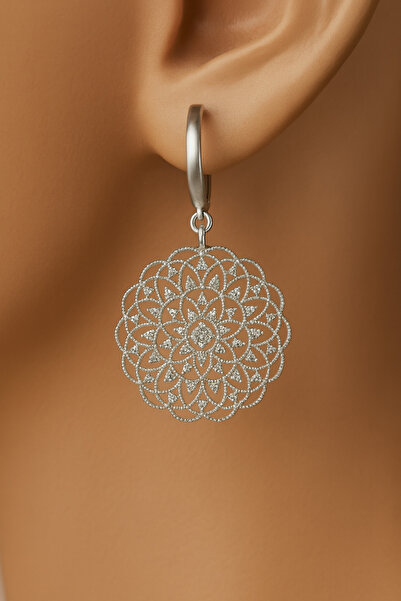 Bilsen Store Gümüş Kaplama Yaşam Çiçeği Hediyelik Küpe