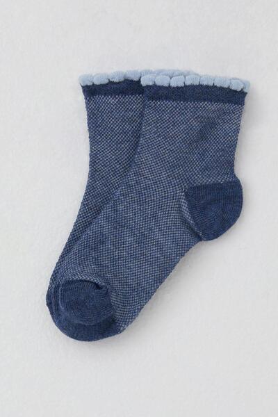 Katamino Șosete pentru fetiță, cu model, 1-6 ani, albastru închis