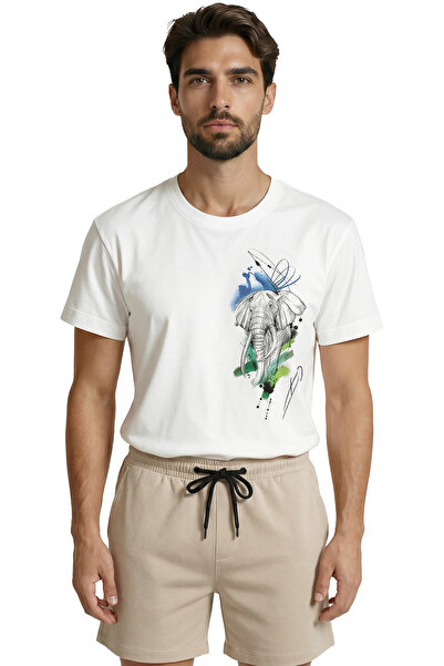 Color Luxe Artistic Elephant Sketch and Watercolor Effect Modern Design Premi...