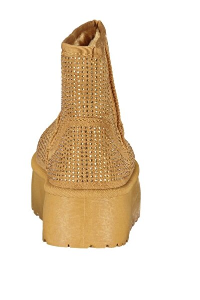 Laura Biagiotti - women's ankle boots with fur & rhinestones - brown color