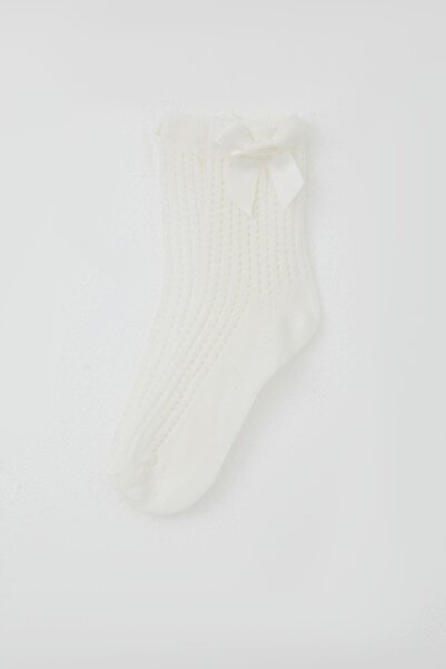 Katamino Girl's Socks with Mesh Detail, Ages 7-10, Ecru