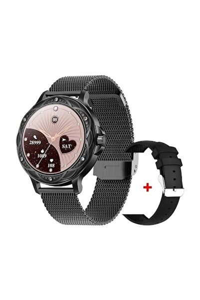 zyteq Smartwatch CF12, elegant, black, heart rate monitoring, blood pressure, 1.2 inch