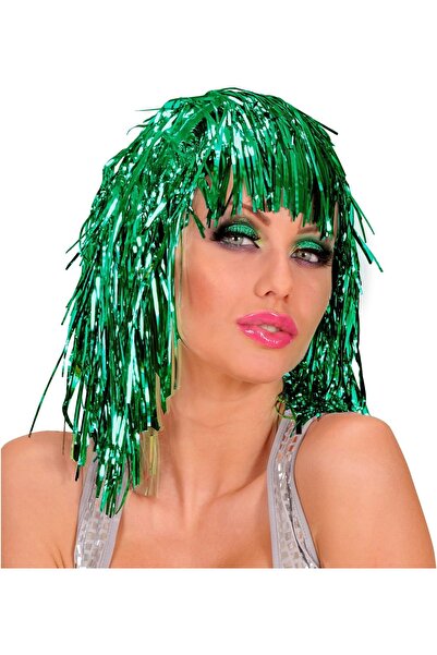 Skygo Green Sparkly Metallized Party Wig