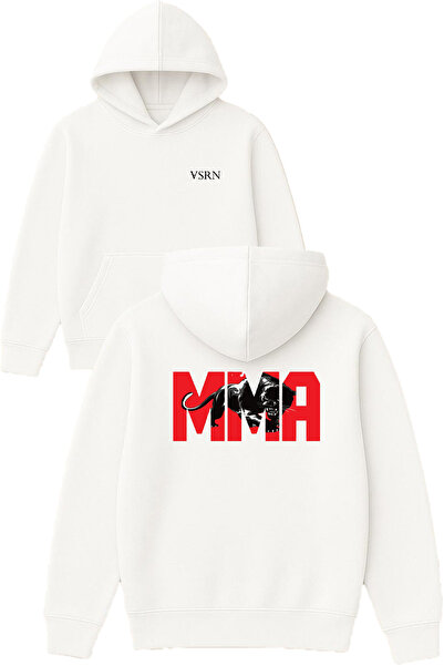 VSRN Φούτερ με στάμπα Mma Design σε λευκό χρώμα με κουκούλα