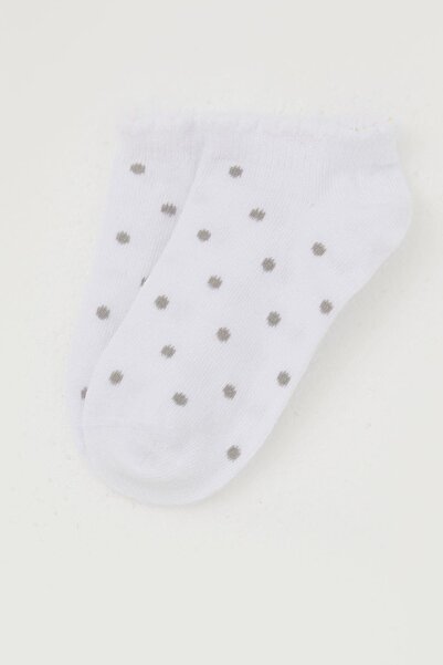 Katamino Ciorapi pentru fetiță cu model cu buline 1-12 ani, alb