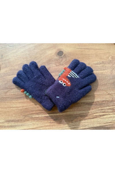 Blotch Çift Katlı içi Havlulu Akrilik Elyaf Dinazor Çocuk Lacivert Renk Yün E...