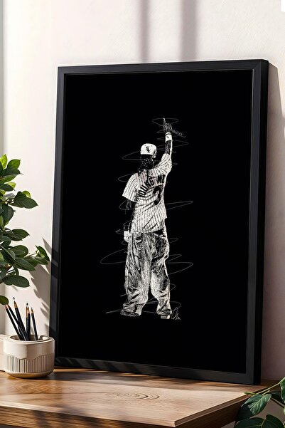 Saturn Pictură înrămată cu portretul lui Lil Wayne Rapper Hip Hop - Poster es...