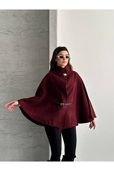 asur boutique Asur Boutique Women's Imported Cashmere Belted Poncho Standard Size 36-40