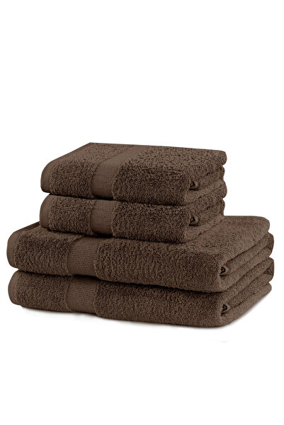 Deco King Set of 4 bath towels, 100% cotton, 525 g/m2, Marina, 2x70x140 cm, 2x50x100 cm, brown