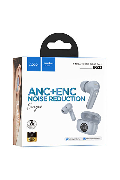 Hoco Casti Wireless (EQ22), Ear Buds, BT 5.4, 40/400mAh, ANC+ENC, PowerLED, Star/BLUE