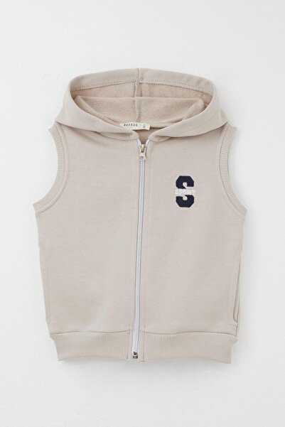 Breeze Vestă pentru băieți, cu broderie cu litere și fermoar, 3-8 ani, nurcă