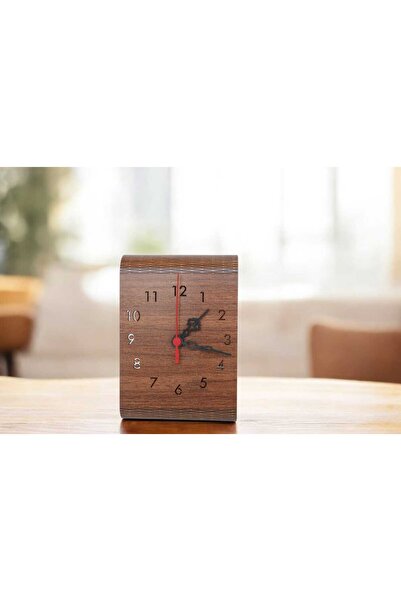 Arselez Masa Üstü Ahşap Saat Ceviz